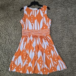 " Just Taylor"  Dress,Orange and White, Size 12.